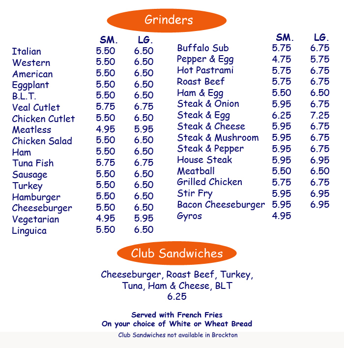 CLICK TO CALL ANY OF OUR LOCATIONS TO ORDER  YOUR GRINDERS